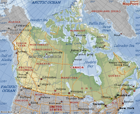 Canada+cities+map